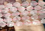 CNG8506 10*14mm - 13*18mm faceted nuggets rose quartz beads