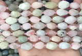 CNG8516 15.5 inches 8*12mm - 10*15mm faceted nuggets morganite beads