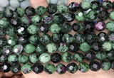 CNG8529 15.5 inches 9*10mm faceted nuggets ruby zoisite beads