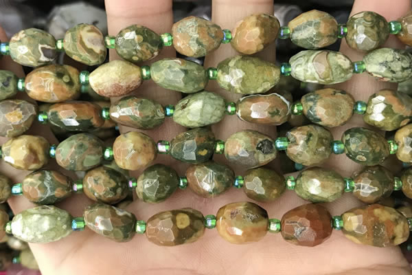 CNG8539 15.5 inches 8*10mm - 9*13mm faceted nuggets rhyolite beads