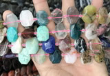 CNG8553 13*18mm - 15*25mm faceted freeform mixed gemstone beads