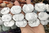 CNG8556 22*30mm - 25*35mm faceted freeform white howlite beads