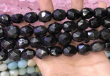 CNG8574 12*16mm - 15*20mm faceted nuggets black obsidian beads