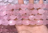 CNG8580 13*18mm - 15*20mm faceted nuggets rose quartz beads