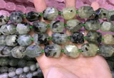 CNG8582 13*18mm - 15*20mm faceted nuggets green rutilated quartz  beads