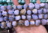 CNG8599 12*16mm - 13*18mm faceted nuggets blue lace agate beads