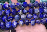 CNG8601 12*16mm - 13*18mm faceted nuggets lapis lazuli beads