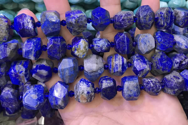 CNG8601 12*16mm - 13*18mm faceted nuggets lapis lazuli beads