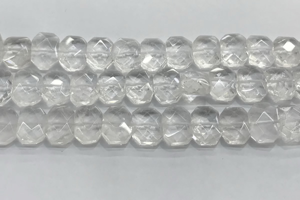 CNG8610 10*13mm - 12*16mm faceted freeform white crystal beads