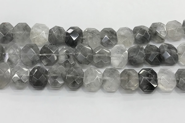 CNG8612 10*13mm - 12*16mm faceted freeform cloudy quartz beads