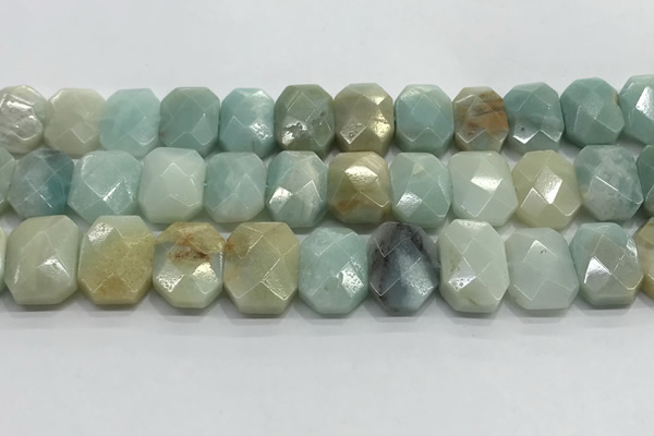 CNG8618 10*13mm - 12*16mm faceted freeform amazonite beads