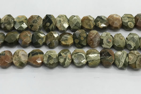 CNG8619 10*13mm - 12*16mm faceted freeform rhyolite beads