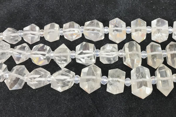 CNG8670 12*20mm - 20*33mm faceted nuggets white crystal beads