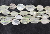 CNG8686 16*23mm - 25*30mm faceted freeform green quartz beads