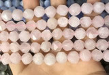 CNG8693 15.5 inches 10mm faceted nuggets rose quartz beads