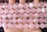 CNG8694 15.5 inches 12mm faceted nuggets rose quartz beads