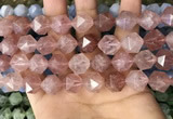 CNG8699 15.5 inches 14mm faceted nuggets strawberry quartz beads