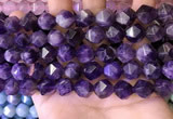 CNG8703 15.5 inches 12mm faceted nuggets amethyst gemstone beads