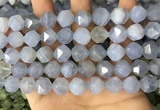 CNG8708 15.5 inches 12mm faceted nuggets blue chalcedony beads