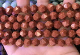 CNG8768 15.5 inches 10mm faceted nuggets goldstone beads wholesale