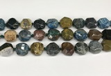 CNG8793 16*17mm - 18*19mm faceted nuggets agate  beads