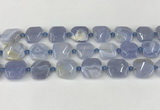 CNG8818 15.5 inches 16mm - 20mm faceted freeform blue chalcedony beads