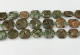 CNG8822 15.5 inches 16mm - 20mm faceted freeform rhyolite beads