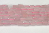 CNG8846 15.5 inches 8*12mm - 10*16mm nuggets matte rose quartz beads