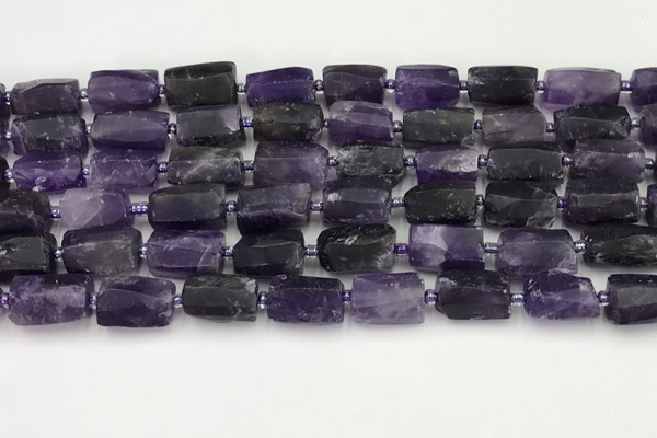 CNG8848 15.5 inches 8*12mm - 10*16mm nuggets matte amethyst beads