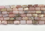 CNG8859 15.5 inches 8*12mm - 10*16mm nuggets matte pink opal beads