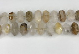 CNG8901 10*25mm - 14*30mm faceted nuggets scenic quartz beads