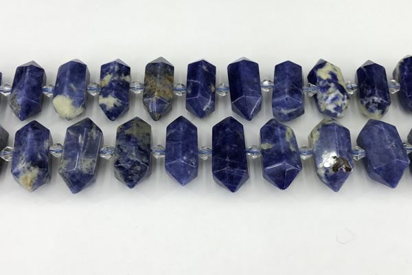 CNG8903 10*25mm - 14*30mm faceted nuggets sodalite beads