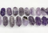 CNG8916 15.5 inches 10*25mm - 15*30mm faceted nuggets amethyst beads