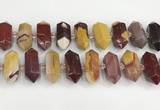 CNG8917 15.5 inches 10*25mm - 15*30mm faceted nuggets mookaite beads