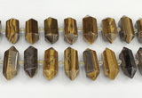 CNG8918 10*25mm - 15*30mm faceted nuggets yellow tiger eye beads