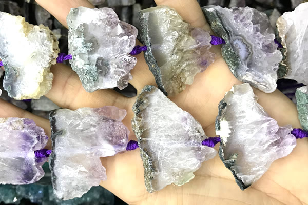 CNG8960 15 inches 22*30mm - 30*40mm freeform druzy amethyst beads