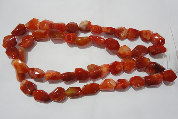 CNG900 15.5 inches 12*18mm – 18*24mm faceted nuggets red agate beads