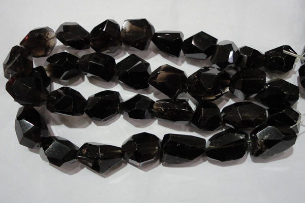 CNG905 15.5 inches 18*22mm – 20*32mm faceted nuggets smoky quartz beads