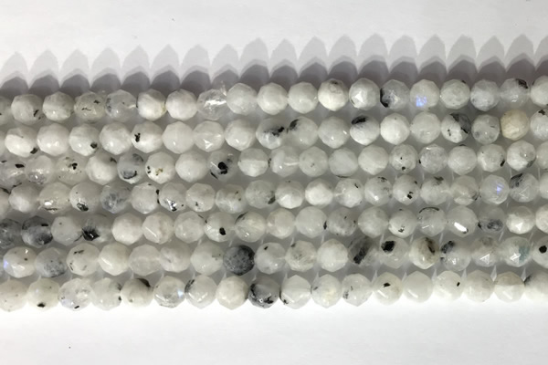 CNG9064 15.5 inches 6mm faceted nuggets white moonstone gemstone beads