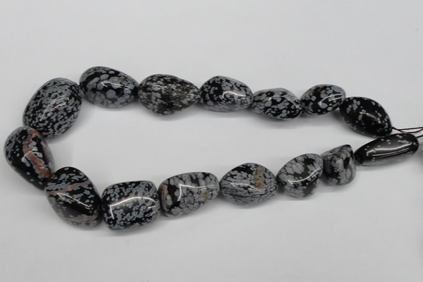 CNG91 15.5 inches 14*16mm - 20*30mm nuggets snowflake obsidian beads