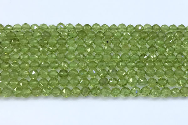 CNG9106 15 inches 4mm faceted nuggets olive quartz beads