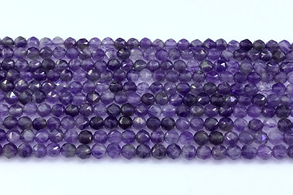 CNG9108 15 inches 4mm faceted nuggets amethyst beads