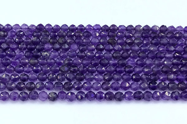 CNG9109 15 inches 4mm faceted nuggets amethyst beads