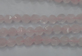 CNG918 15 inches 6mm faceted nuggets rose quartz beads