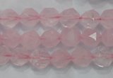 CNG920 15 inches 10mm faceted nuggets rose quartz beads