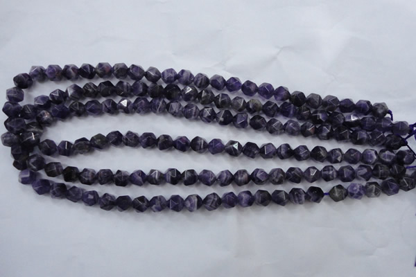 CNG928 15 inches 8mm faceted nuggets amethyst gemstone beads