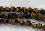 CNG935 15 inches 6mm faceted nuggets yellow tiger eye beads