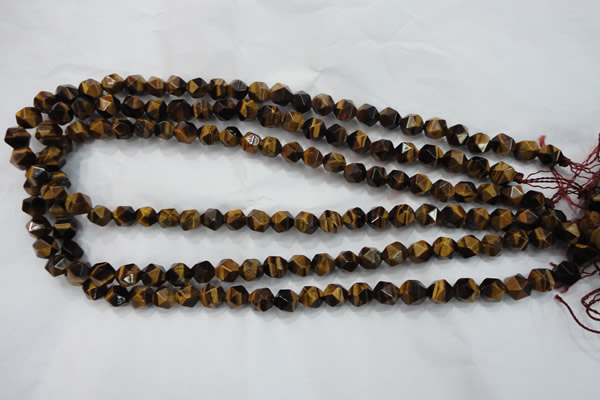 CNG935 15 inches 6mm faceted nuggets yellow tiger eye beads