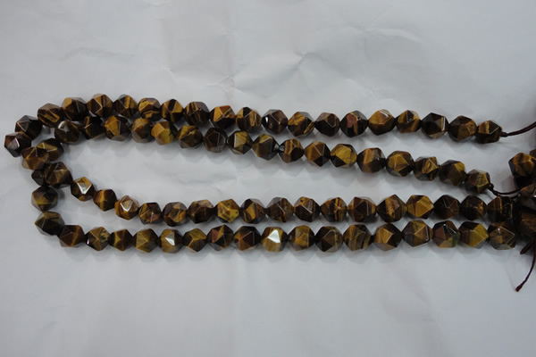 CNG937 15 inches 10mm faceted nuggets yellow tiger eye beads