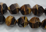 CNG939 15 inches 14mm faceted nuggets yellow tiger eye beads